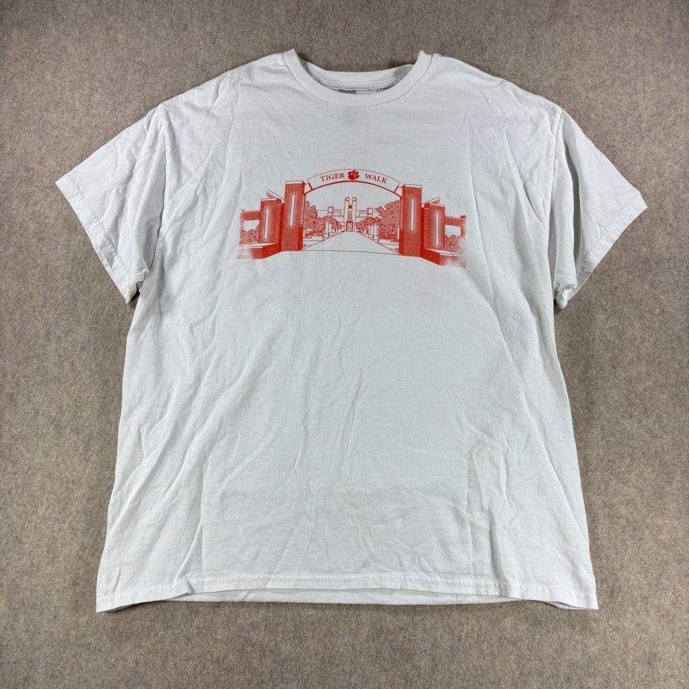 Clemson Tigers Mens T Shirt Tiger Walk Tiger Nation Chevrolet Cotton White XL